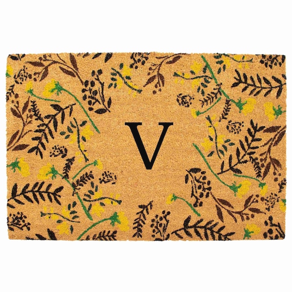 Calloway Mills Monogram Door Mat, Black, Yellow, Green, Natural, 24 in W x 36 in L 105082436V - main